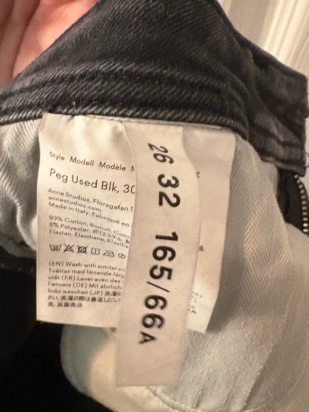 Acne Studios Blå Konst Peg Used Blk High Rise Skinny Jeans Black Size 26 32 - Picture 7 of 7